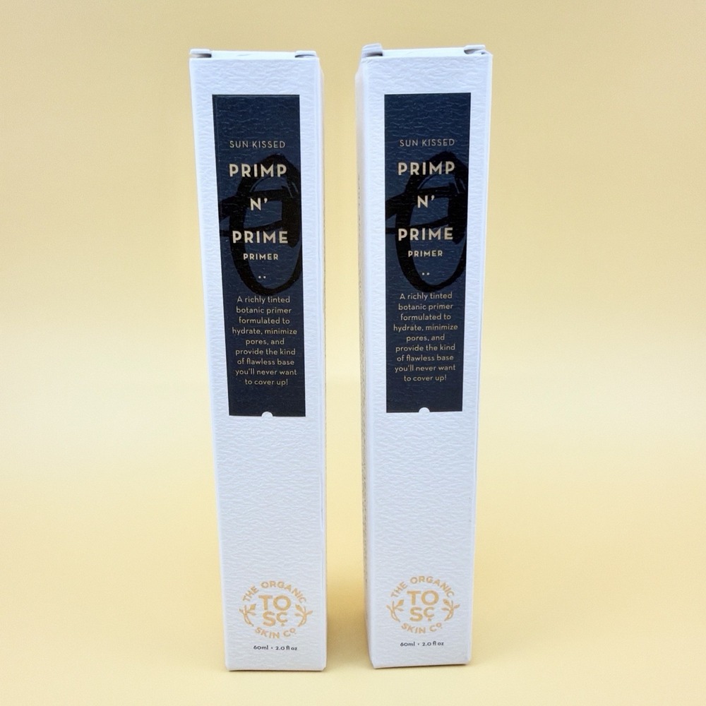 2 X The Organic Skin Co Primp N' Prime Sunkissed Tinted Makeup 2oz Full Size NEW
